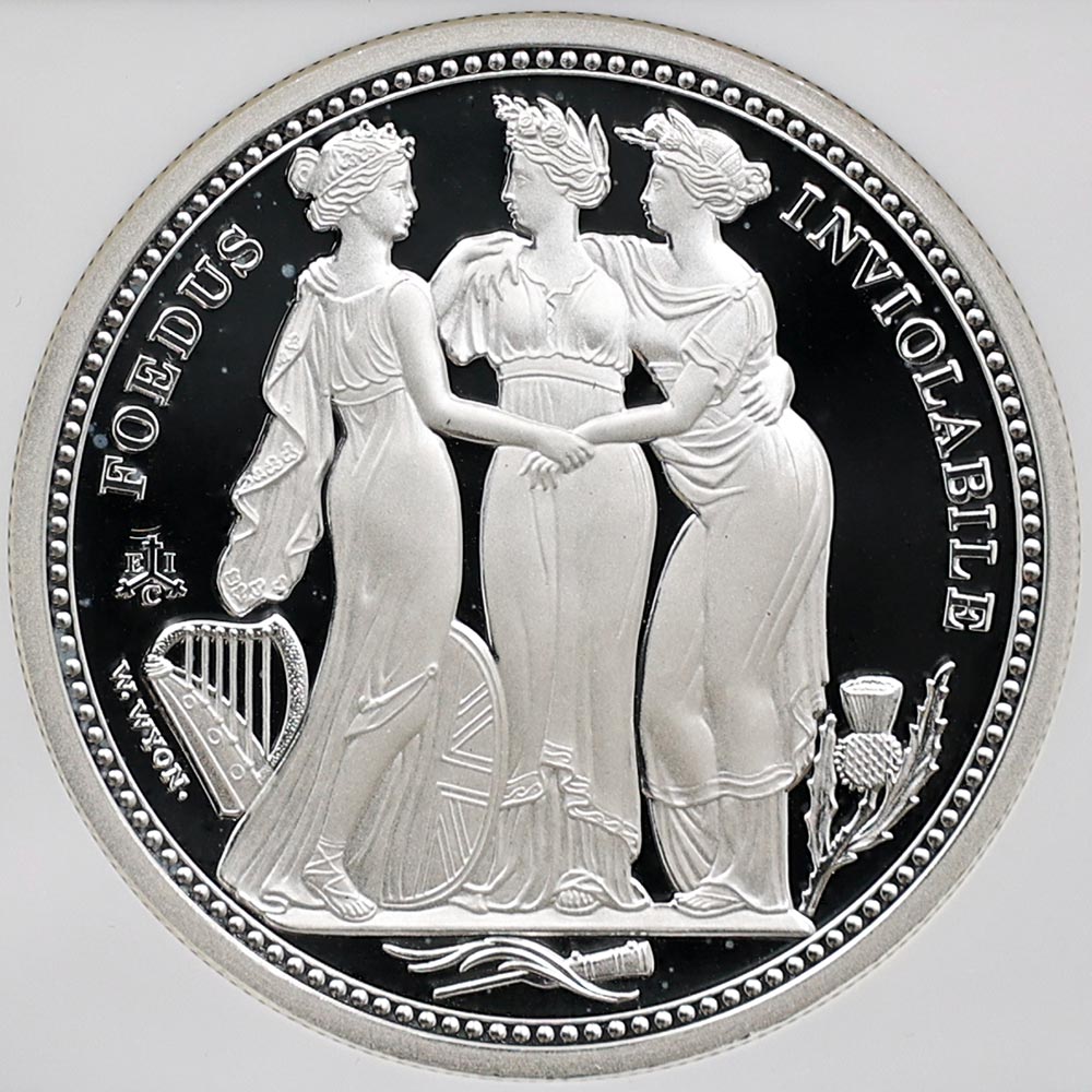 2021 セントヘレナスリーグレイセス復刻試鋳 £5銀貨 NGC PF69UC②