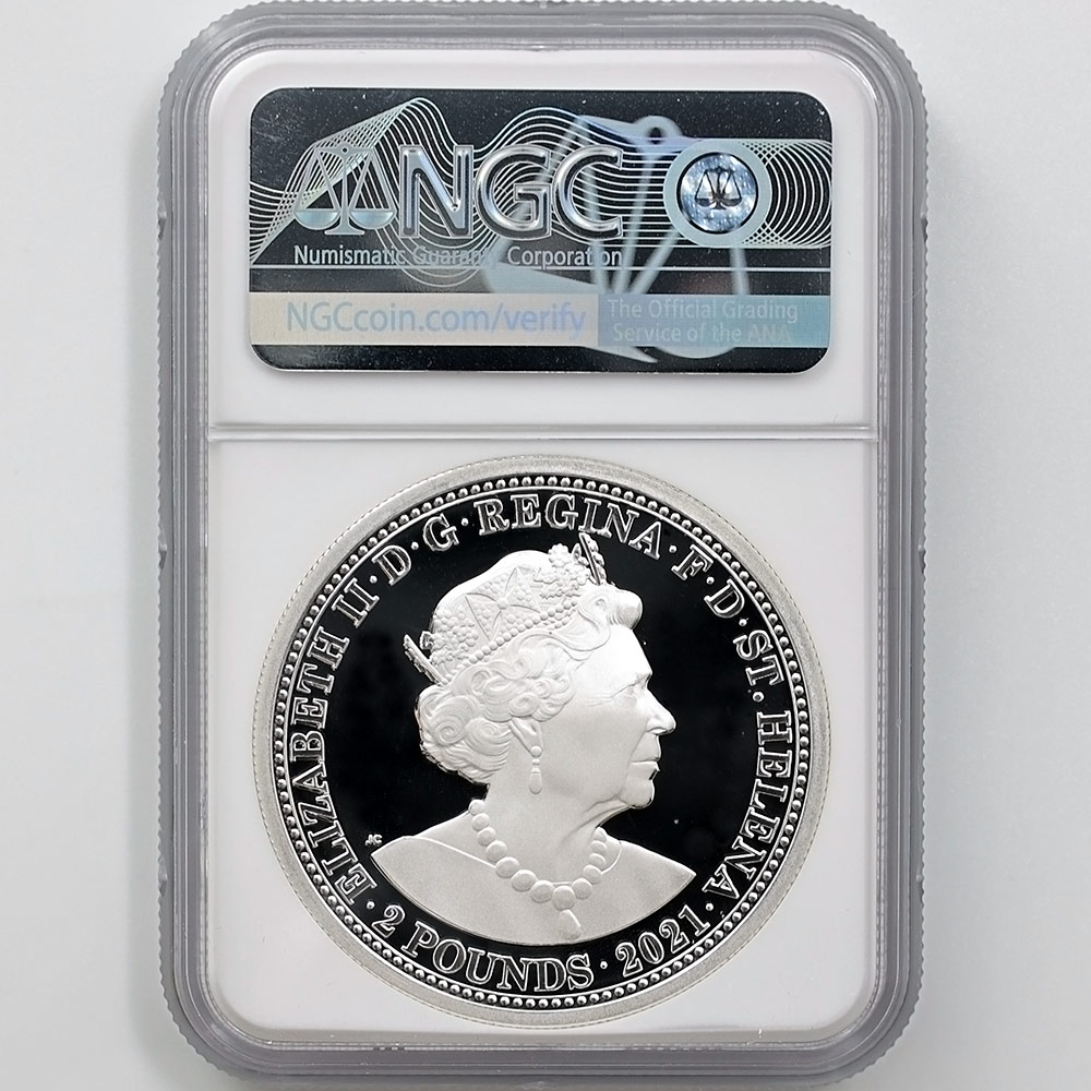 2021 セントヘレナスリーグレイセス £1プルーフ銀貨 NGC PF69UC0999